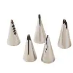 Royale Mesum Silver Stainless Steel Doll Dress Skrirt Ruffle Piping Nozzles Bobbi Skirt Icing Tips Set (Set Of 5)