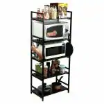 PALOMINO 5 Layer Microwave Rack/Kitchen Rack/Storage Shelf for Home (Brown)