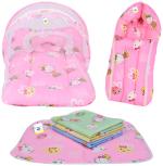 Toddylon New Born Baby Bedding Set Combo Mattress with Net Sleeping Bag & Nappy Changing Mat Sheets