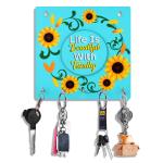 Suveharts Key Holder | Wooden Key Holder For Home Wall | Keyholder | Wooden Keyholder With 5 Hooks Wall Decor Key Holder - SQ_0010