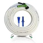 WATERLOG (15 Meter Length) 0.75 Inch (19mm) Heavy Duty White Color Water Hose Pipe With 7 in 1 Hose Sprayer, Garden Pipe Outdoor, Watering Hoses, Floor Clean, Car Wash, With Hose Connector & Clamps pack of 2