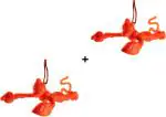 Navyaksh- SmsTraders Hindu God Idol Flying Hanuman Ji Decorative Showpiece - 6 cm (Plastic, Orange)