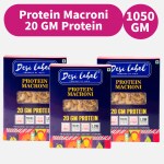Desi Label Protein Macaroni Pasta High Protein Healthy Diet | MAIDA FREE , HIGH FIBER, LOW GLUTEN, EASY TO DIGEST, DIBETIC FRIENDLY And CHOLESTROL FREE PASTA| Pure Natural Durum Wheat, Rich In Fiber- (Pack of 3 ( 1050 GM)