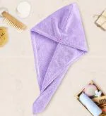 SUNVIBE 1 Piece Quick Drying Microfiber Hair Towel Wrap for Womens, Super Absorbent with Elastic Loop (Purple)