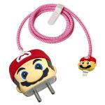 RUPELIK (iPhone 18W Charger Cover Mario Red) Cartoon 3D Design Protective Case Cover for 20W /18W iPhone USB-C Power Adapter Charger Case Cover (With Cable Protector) Mario Red