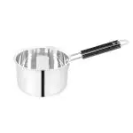 IDEAL PRIME Heavy Gauge Aluminium Saucepan 1 Liter Small Size With Stainless Steel Easy Grip Silicone Handle Alu Milk Pam Tea Pan Tapeli Patila Cookware Pack Of 1