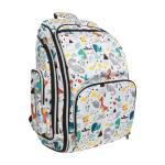 PrettyKrafts White Polyester Baby Diaper Backpack for Mothers 16x12x7 inch