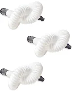 ENNIUS Flexible PVC Waste Pipe Drain Hose/Outlet Tube Connector for Basin Downcomer (White, WP-PVC-00) - Pack of 3