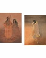 DECOR ADVENTURES Ram-Seeta and Satee by Nandlal Bose Wall Painting 14 x 18 inch (Set of 2)