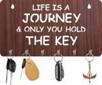 Lacuna Life Is A Journey Quotes Wood Key Holder - 6 Hooks