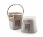 Liza Opera 3 Pcs Plastic Bathroom Set Drk Grey ( Bucket 18 Ltr Mug 1.5 Ltr And Patla Light Grey