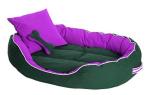 PETSUTRAS Cozy & Elite Dog Bed & Cat Bed Ultra Soft Purple & Black Reversible with 2 Extra Pillows (Export Quality) Small