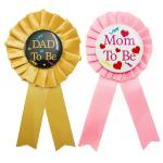 Zyozique Baby Shower Decorations Kit , Mom To Be Badge and Dad To Be Badge , Baby Shower Button Badges , Baby Shower Decoration Item (Pack Of 2)