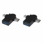 Red Champion Usb Type B and Usb Type c Usb 3.0 to Type-c With Micro-usb Port Converter High Speed Data Transfer for Laptop and Pc (Pack of 2)