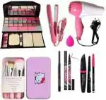 Lenon MAKEUP KIT,7 BRUSH,DRYER,STRAIGHTENER,PUFF,KAJAL,EYELINER,3IN1 (7 Items in the set)