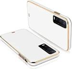 Clickaway Vivo Y20I Back Cover Gold Electroplating Transparent Chrome Raised Edges Super Soft-Touch Bumper Case (White)
