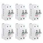 KLICK C-32A-304 MCB, Dual Pole MCB, DP Circuit Breaker, Miniature Circuit Breaker (32A, White, Pack Of 6)