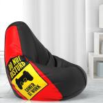 Biggie Bean Bag with Beans Filled - Size : 4XL - 3D Printed Bean Bag with Beans - Designed by : DonnaPaula London - Color: Gamer at work - Black Red - Best 3D Printed Bean Bag for Living Room - Pre-filled with Beans - Ready to use