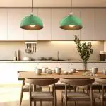 Lu Aluminium Ceiling Hanging Pendant Light | Ideal for Home Decoration, Office, Dining Table, Cafe, Bar Counter | Bulb not Included | Pack of 1 (Green Dome)