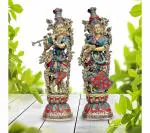Idol Collections Golden, Black Brass Radha Krishna Standing Statue Idol Murti, 29 Inch