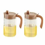 CLARITZ GLASSWARE Glass Oil Dispenser Bottle with Automatic Opening Plastic Lid