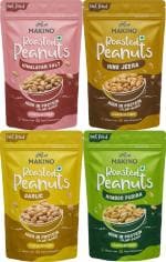 Makino Assorted Roasted Peanuts (Himalayan Salt, Nimboo Pudina, Hing Jeera, Garlic)(Each 150 gm)(Pack of 4)