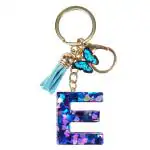 CRAFTSTUDIO Resin Alphabet Initial E letter keychain for Boys & Girls