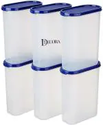 DDecora Plastic Grocery Container - 2000 ml (Pack of 6, Blue)