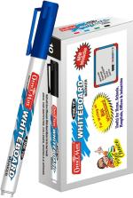 Soni Officemate Slim Whiteboard Marker - 10pcs Blue - (Blue,Black,Red,Green) Color (Pack of-10)