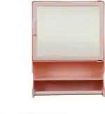 Pgen Pink Plastic Bathroom Mirror Storage, Medium