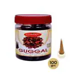Shyam Charan Pooja Dhoop Sticks Premium Guggal Jar 100Gm | No Bamboo | No Charcoal Purify air, Pooja items