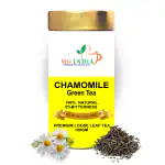 MG India - Chamomile Green Tea (100 grams) - Herbal Infusion, Subtle & Flowery. Promotes Good Sleep, Stress Relief, Relaxation. Sweet Aroma, Delicious Taste - Relax Tea.