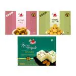 Bambino Combo Pack of Desi Ghee Soan Papdi Badam I Panjiri Ladoo I Mysorepak Each 200 Gms X Pack of 3