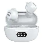 Portronics Harmonics Twins S5 Smart TWS Earbuds with LED Display, 15Hrs Playtime, Bluetooth 5.2, Music & Game Modes, Voice Assistant(White)