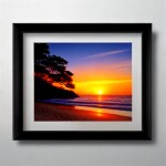 Love Creation A4 Size poster print for creative wall art- serene-sunset-10202( Sticker)