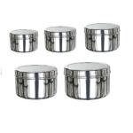 Mili Mercury Silver Stainless Steel Kitchen Storage Canister 850ml (Pack of 5)