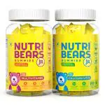 NutriBears Multivitamin and Calcium Gummies for Kids, Combo Pack (60 Gummy Bears, Strawberry, Orange & Mango Flavour) Low in Sugar, Vitamin C, D, & Zinc for Immunity, For Strong Teeth and Bones