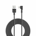 Portronics Konnect L 2M Fast Charging 3A 8 Pin USB Cable with Charge & Sync Function (Grey)