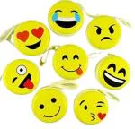 Trade Globe Smiley Printed Multipurpose Coin Tin Case - | Set of 12 | Earphone Pouch as Bulk Buy Birthday Party Return Gifts for Kids of All Age Group