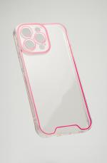 GADGET TOWN Luminous - Glow in the dark premium Transparent back cover for 14 iPhone (Pink)_