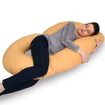 Mothersyard Full Body C Shape Maternity/Pregnancy Pillow - Baby Nursing Cushion & Maternity Pillow for Pregnant Women Made of 100% Cotton Pillow Cover - Beige