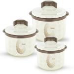 Trueware Stylus-setof3-1200+1800+2200-brown+offwhite Pack of 3 Thermoware Casserole Set (4500 ml)