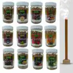 V, VIDHAN Dhoop Sticks Premium Jar 12x100Gm| No Bamboo| No Charcoal| Dhoop Stick| Dhup| Pooja Dhoop Sticks (12 Flavours) Pack of 12 Jar (kasturi , kesarchandan, rose , mogra , sandal , aroma , rudkrash , woods, patchouli , guggal , loban , amber)
