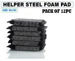 Helper Steel Foam Pad | Pack Of 12 Pc| STEEL SCRUBBER | MULTIPURPOSE STEEL FOAM PAD | 9 x10| Steel Foam Pad for kithcen cleaning And Utensiles cleaning | SIZE - 9 cm x 10cm |