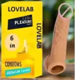 HERBAL NUSKHA 6 Dragon Mens Silicon Reusable Condom Sleeve - Skin Colour - Thick Material | Extra Time | 6 Inch Long