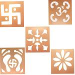 Ascension &reg; Combo of Rangoli Stencils Wooden Rangoli Designs DIY Rangoli Patterns Swastik Flowers OM Diya Deepak Rangoli Maker for Deepawali Navratri Festivals (Pack of 10)