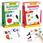 Little Berry Flash Cards Set for Kids: Alphabet & Number (64 Write & Wipe Cards with Marker)