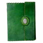 pranjals house Green Leather Handmade Diary 100 Pages