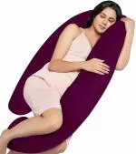MY ARMOR Full Body G Shaped Pregnancy Pillow for Pregnant Women, Maternity Pillows Gift for Pregnancy Sleeping, Premium Velvet Cover with Zip, Purple