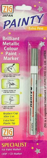 Pentel Zig (Japan Painty Metallic Permanent Marker (Silver, Pack of 6)